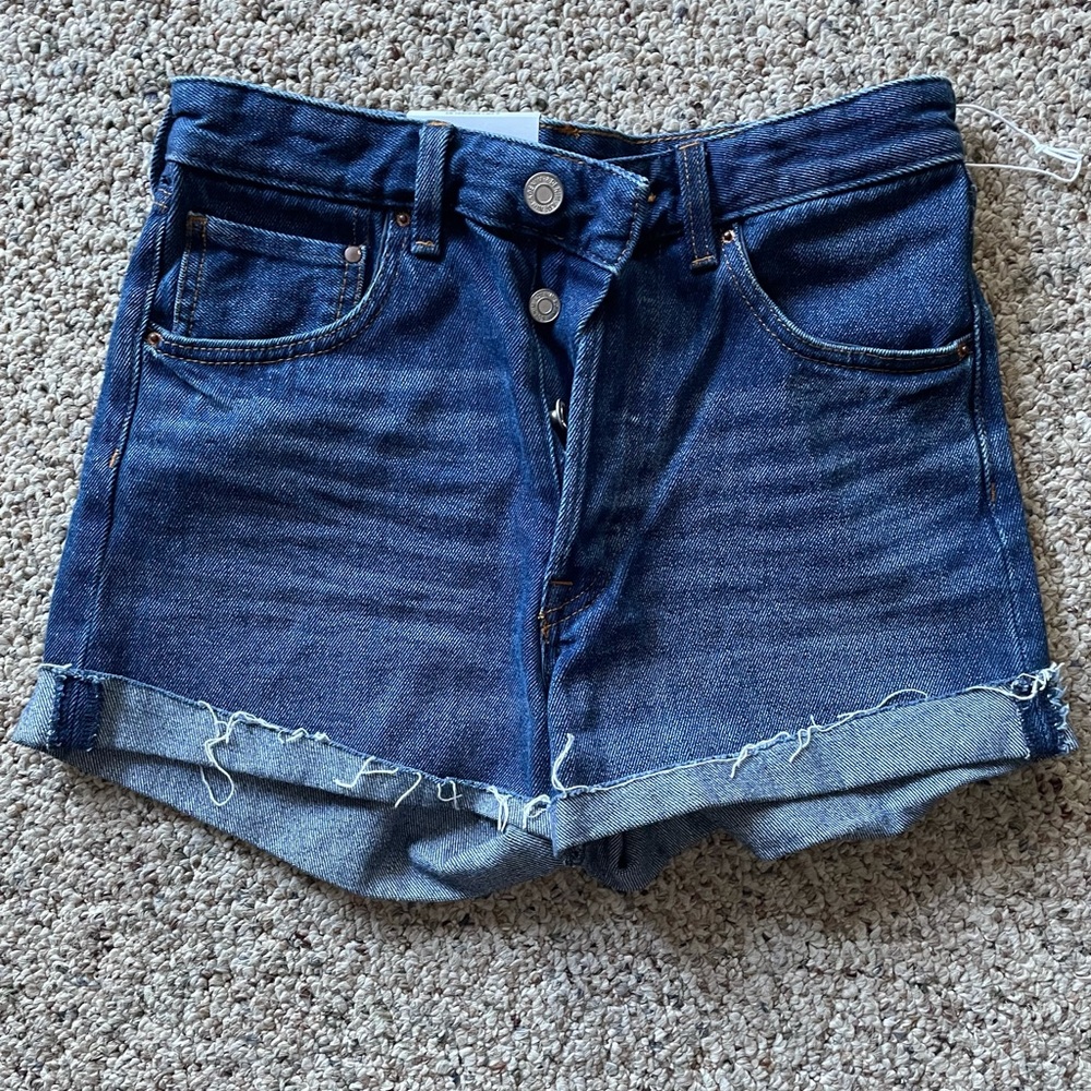 High waisted denim shorts